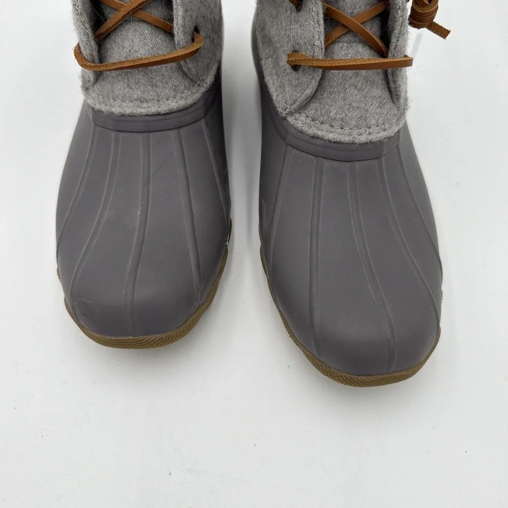 Sperry‎ Top Sider Gray Wool Duck Boots Waterproof Thinsulate Warm Womens 6M